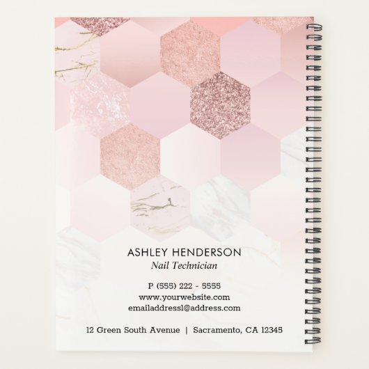 Aanwijzing van roos Gold Nails Planner (Achterkant)