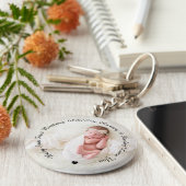 Aanwijzing voor baby-fotocadeaus sleutelhanger (Zijkant)