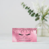 Aanwijzing voor Glitter Pink Eyelash Extension Visitekaartje (Staand voorkant)
