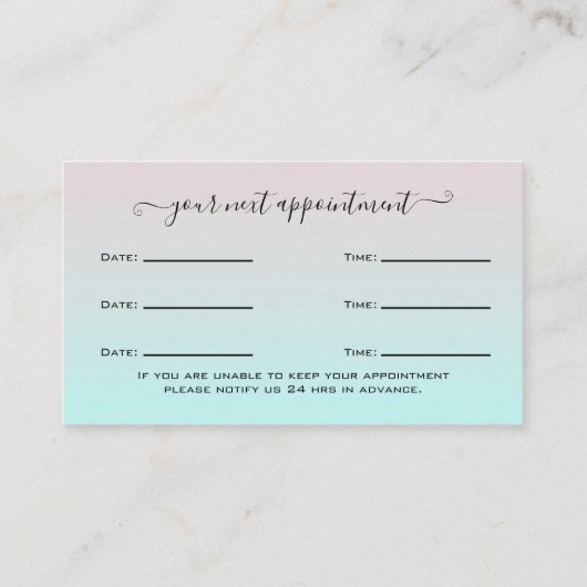 Aanwijzing voor Glitter Pink Eyelash Extension Visitekaartje (Achterkant)