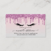 Aanwijzing voor Glitter Pink Eyelash Extension Visitekaartje (Voorkant)