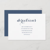 Aanwijzingen | Dusty Navy Wedding Direction Card Kaart (Voorkant / Achterkant)