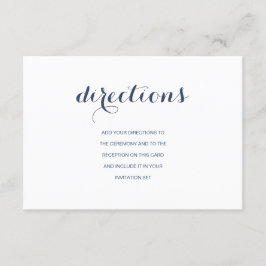 Aanwijzingen | Dusty Navy Wedding Direction Card Kaart