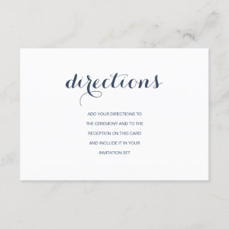 Aanwijzingen | Dusty Navy Wedding Direction Card Kaart