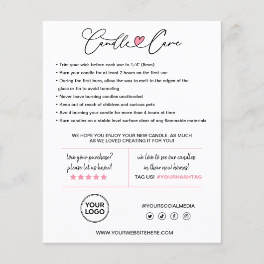 Aanwijzingen kaarszorg Klant Dank u Invoegen Flyer (Voorkant)