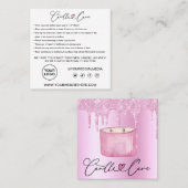 Aanwijzingen kaarszorg Klant Dank u pasta Vierkante Visitekaartje (Voorkant / Achterkant)