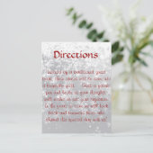 Aanwijzingen voor dekbed questbook briefkaart (Staand voorkant)