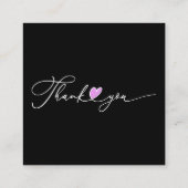 Aanwijzingen voor kaarszorg en klantendank U squa Vierkante Visitekaartje (Achterkant)