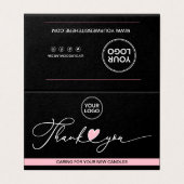 Aanwijzingen voor kaarszorg & Gevolgde dank Visitekaartje (Buitenkant ongevouwen)