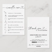 Aanwijzingen voor kaarszorg Voeg uw Logo minimalis Visitekaartje (Voorkant / Achterkant)