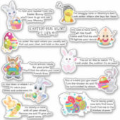 aanwijzingen voor paaseierjacht | FEESTDAGEN Sticker (Voorkant)