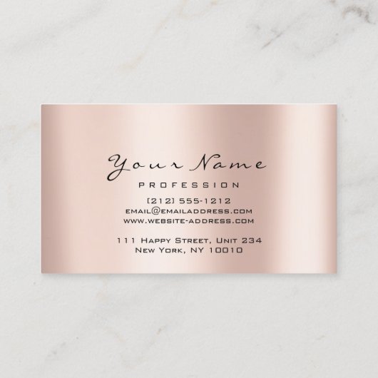 Aanwijzingskaart Makeup Artist Black Roos Lashes Afsprakenkaartje (Achterkant)