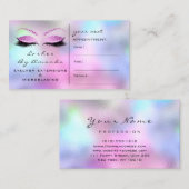 Aanwijzingskaart Makeup Artist Roos Roze as Afsprakenkaartje (Voorkant / Achterkant)