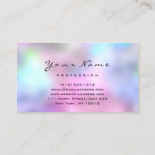 Aanwijzingskaart Makeup Artist Roos Roze as Afsprakenkaartje (Achterkant)