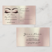 Aanwijzingskaart Makeup Artist Roos Roze as Afsprakenkaartje (Voorkant / Achterkant)