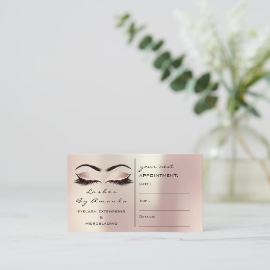 Aanwijzingskaart Makeup Artist Roos Roze as Afsprakenkaartje (Staand voorkant)