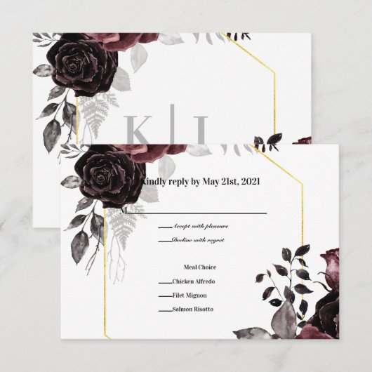 Aanzetbloemen RSVP Kaartje (Voorkant / Achterkant)