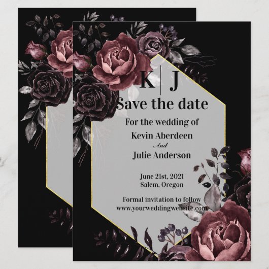 Aanzetbloemen Save The Date (Voorkant / Achterkant)