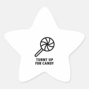 Aanzetten voor snoep lolly ster sticker