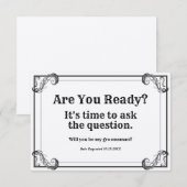 Aanzoek Bruidsjonker Vintage Ben je klaar Kaart (Voorkant / Achterkant)
