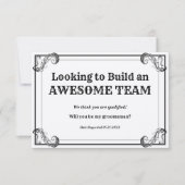 Aanzoek Bruidsjonker Vintage Teambuilding Kaart (Voorkant)