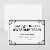 Aanzoek Bruidsjonker Vintage Teambuilding Kaart (Voorkant / Achterkant)