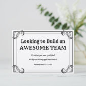 Aanzoek Bruidsjonker Vintage Teambuilding Kaart (Staand voorkant)