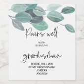 Aanzoek bruidsjonker Wil je mijn bruidsjonker zijn Wijn Etiket (Enkel label)