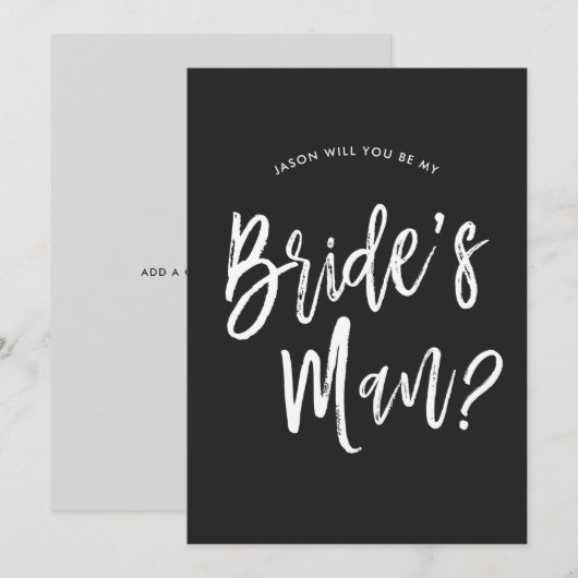 Aanzoek van de Bruid aan haar Man | Zwart Script A Kaart (Voorkant / Achterkant)