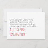 Aanzoek voor bruidsmeisje kaart (Achterkant)