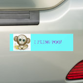 aap3633, IK VLIEG POO! Bumpersticker (Op auto)