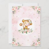 Aap 1e Verjaardag Blush Roze Bloemen Wild One Kaart (Achterkant)