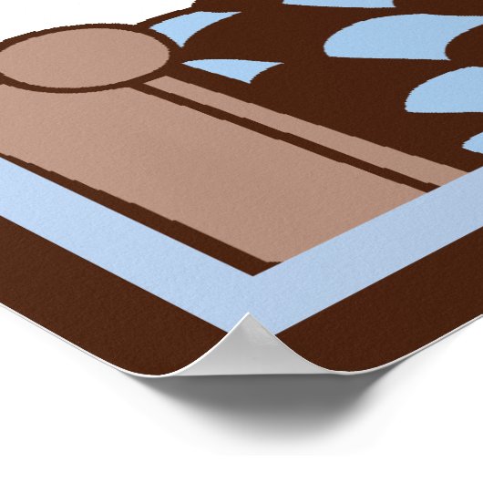 aap 3 snoepje in de Poster van de Bed Wall-kunst (Hoek)