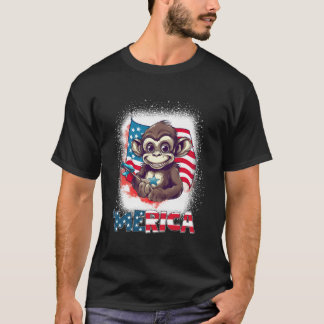 Aap 4 juli patriottische Merica VS vlag T-shirt