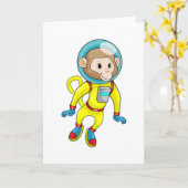 Aap als astronaut kaart (Gele Bloem)