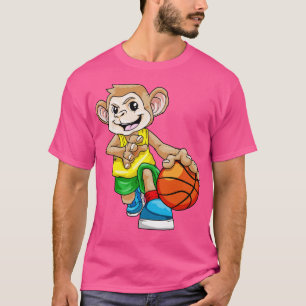 Aap als basketballer met basketbal 2 t-shirt