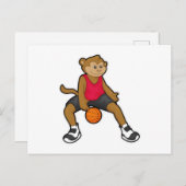 Aap als basketballer met basketbal briefkaart (Voorkant / Achterkant)