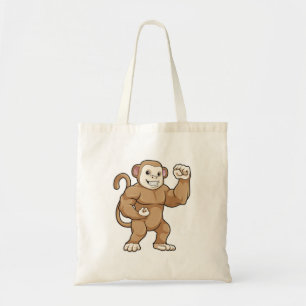 Aap als bodybuilder bij bodybuilding tote bag