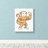 aap als Bodybuilder in Bodybuilding Canvas Afdruk (Insitu (Houten vloer))