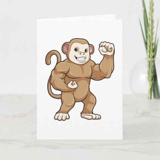 aap als Bodybuilder in Bodybuilding Kaart (Voorkant)