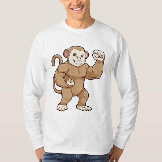 aap als Bodybuilder in Bodybuilding T-shirt (Voorkant)