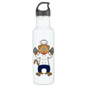 aap als Cook met Servische borden Waterfles (Voorkant)