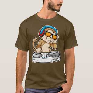 Aap als DJ met Hoofdtelefoon Mixing desk T-shirt