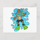 aap als duiker met Snorkel Briefkaart (Voorkant)