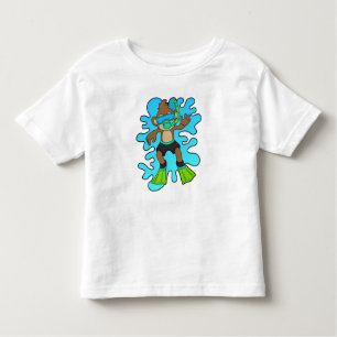aap als duiker met Snorkel Kinder Shirts