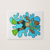aap als duiker met Snorkel Legpuzzel (Horizontaal)