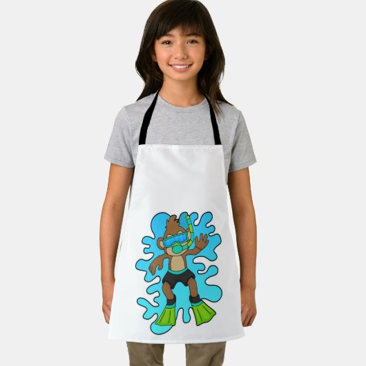 aap als duiker met Snorkel Schort (Insitu)