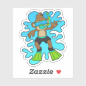 aap als duiker met Snorkel Sticker (Vel)
