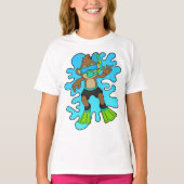 aap als duiker met Snorkel T-shirt (Voorkant)