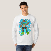 aap als duiker met Snorkel T-shirt (Voorkant volledig)